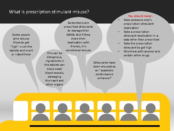 What is prescription stimulant misuse? Some people who misuse them to get "high" crush