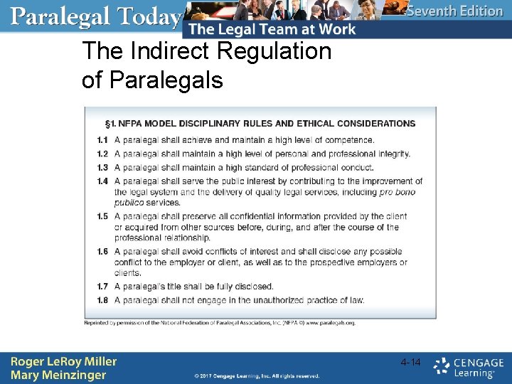 The Indirect Regulation of Paralegals 4 -14 