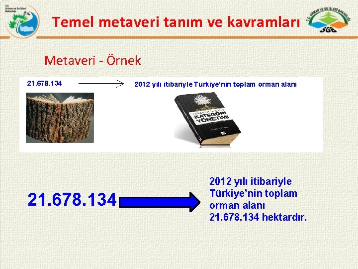 Temel metaveri tanım ve kavramları Metaveri - Örnek 21. 678. 134 2012 yılı itibariyle