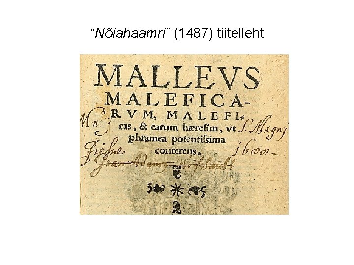 “Nõiahaamri” (1487) tiitelleht 