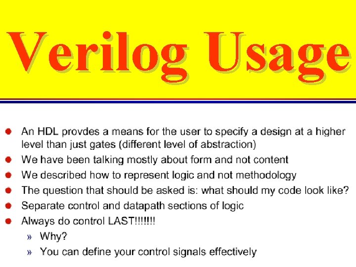 Verilog Usage 