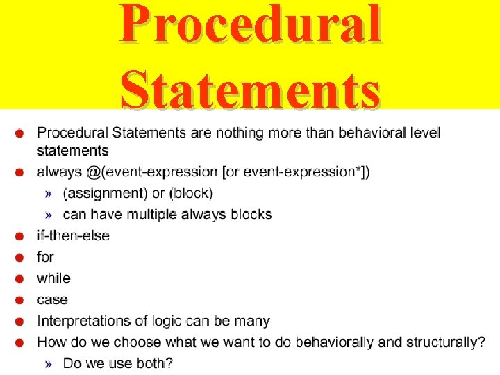 Procedural Statements 