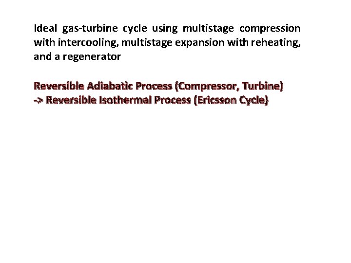 Ideal gas-turbine cycle using multistage compression with intercooling, multistage expansion with reheating, and a