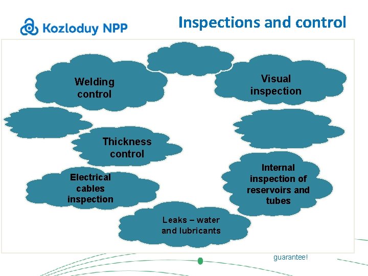 Inspections and control • Visual inspection Welding control Thickness control Internal inspection of reservoirs