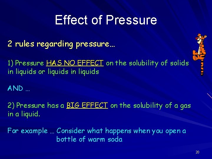 Effect of Pressure 2 rules regarding pressure… 1) Pressure HAS NO EFFECT on the