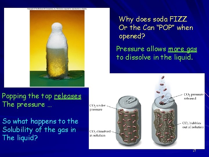Why does soda FIZZ Or the Can “POP” when opened? Pressure allows more gas
