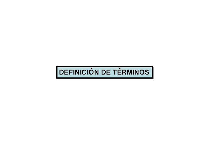 DEFINICIÓN DE TÉRMINOS 