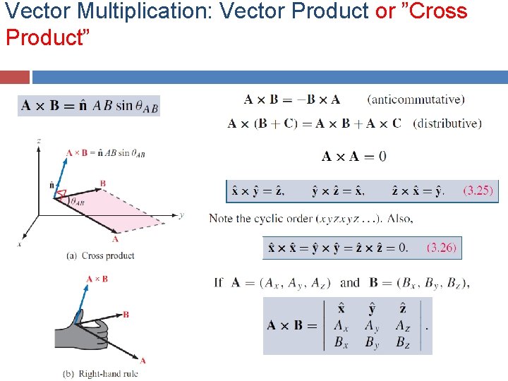 Vector Multiplication: Vector Product or ”Cross Product” 