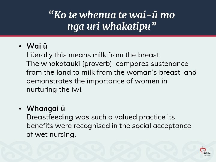“Ko te whenua te wai-ū mo nga uri whakatipu” • Wai ū Literally this