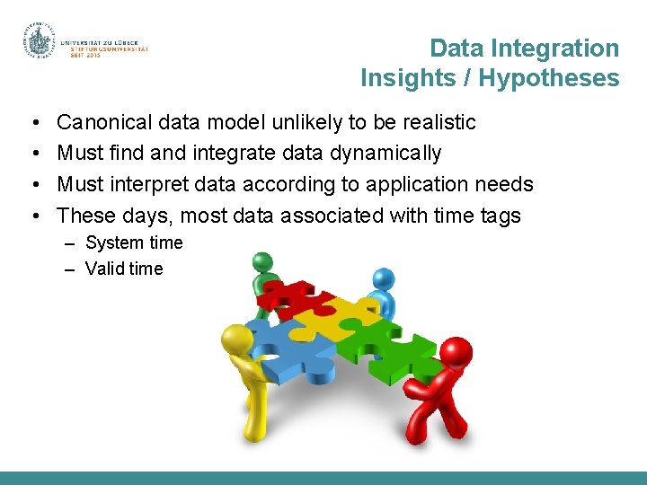 Data Integration Insights / Hypotheses • • Canonical data model unlikely to be realistic