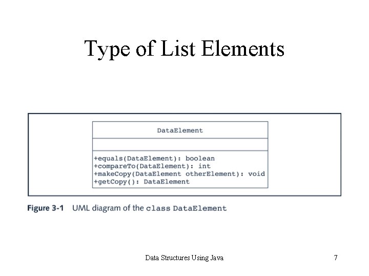 Type of List Elements Data Structures Using Java 7 