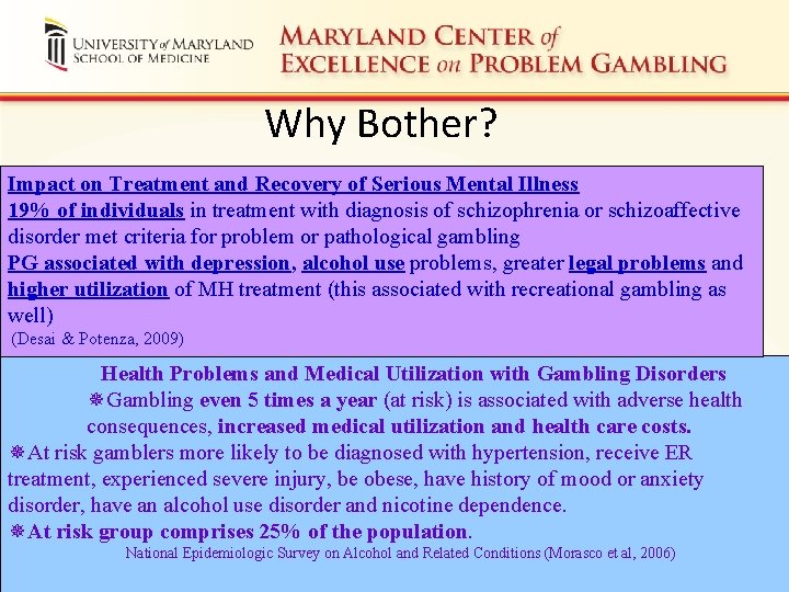 Why Bother? Impact on Treatment and Recovery of Serious Mental Illness 19% of individuals