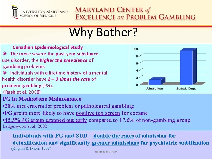 Why Bother? Canadian Epidemiological Study ¯ The more severe the past year substance use