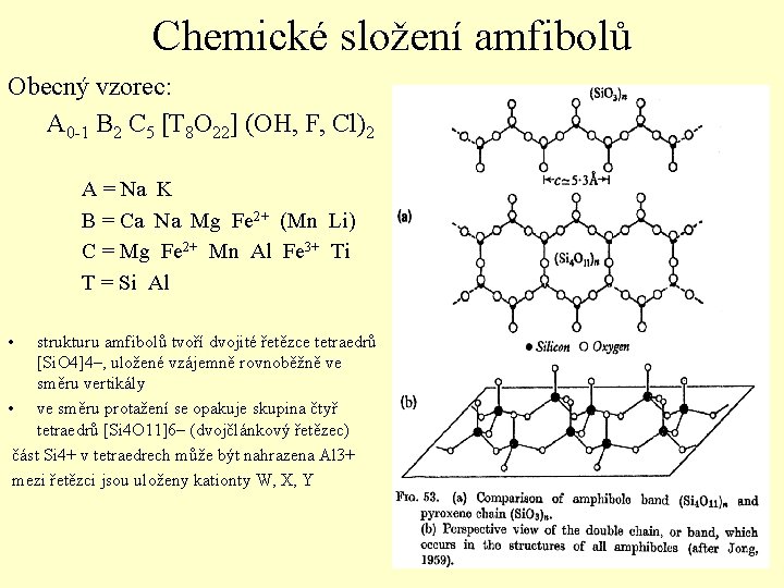 Chemické složení amfibolů Obecný vzorec: A 0 -1 B 2 C 5 [T 8