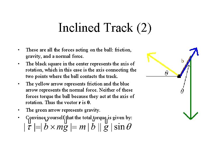 Inclined Track (2) • • • These are all the forces acting on the