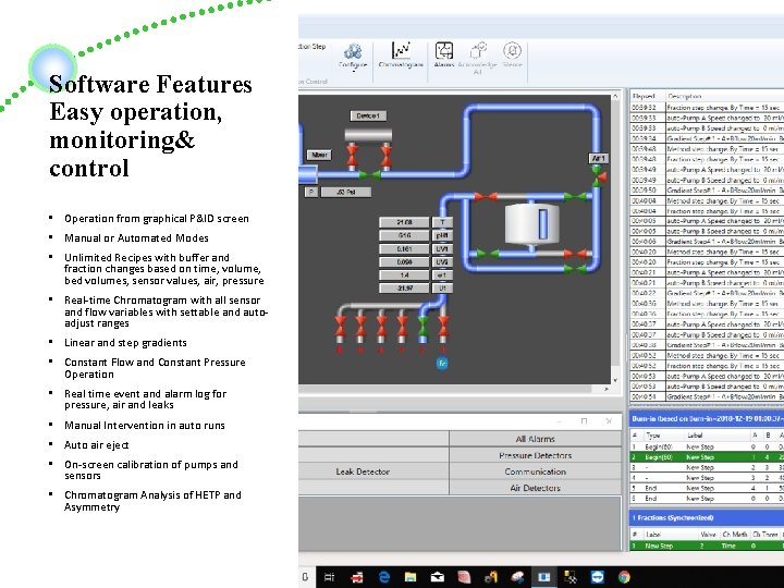 Software Features Easy operation, monitoring& control • Operation from graphical P&ID screen • Manual