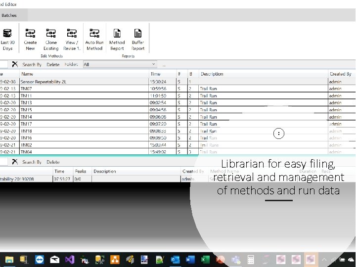 4 4 Librarian for easy filing, retrieval and management of methods and run data