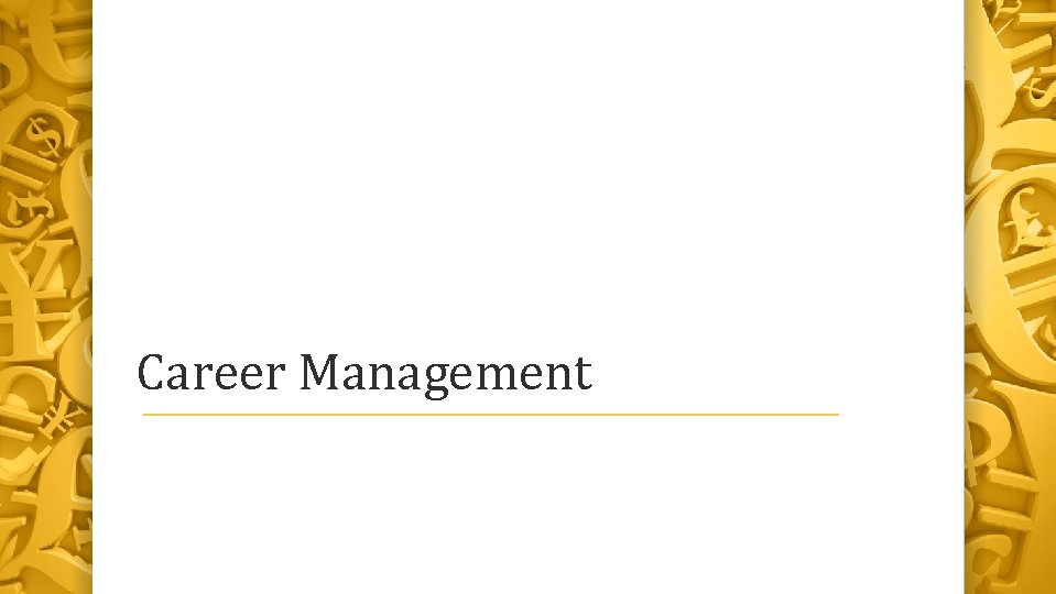 Career Management 