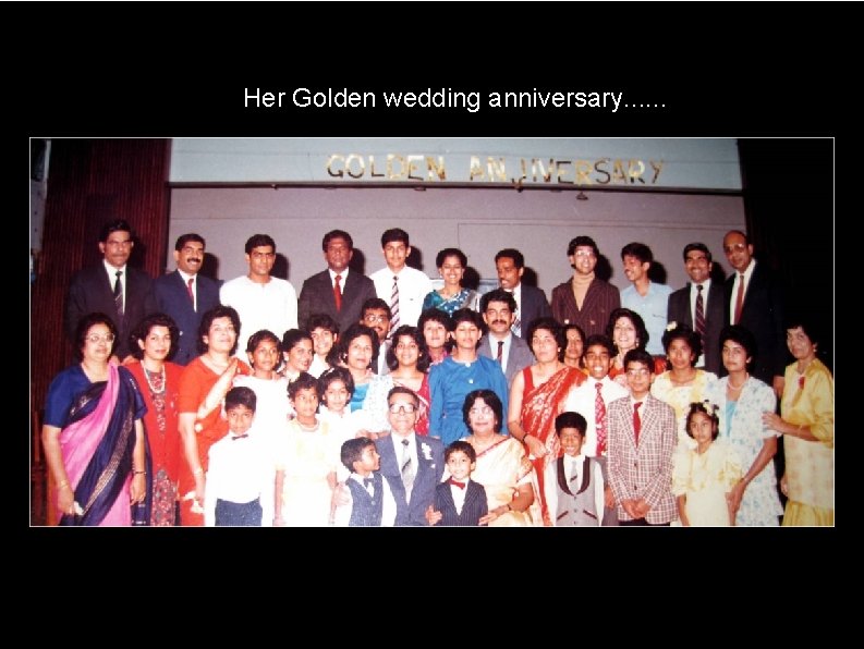 Her Golden wedding anniversary. . . 