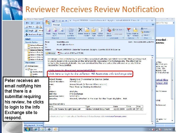 Reviewer Receives Review Notification Peter receives an email notifying him that there is a Reviewer Receives Review Notification Peter receives an email notifying him that there is a