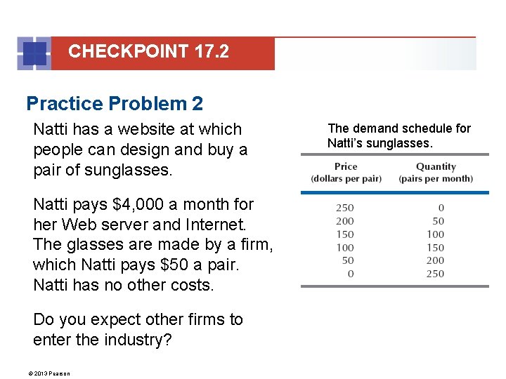 CHECKPOINT 17. 2 Practice Problem 2 Natti has a website at which people can
