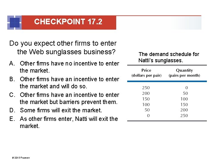 CHECKPOINT 17. 2 Do you expect other firms to enter the Web sunglasses business?