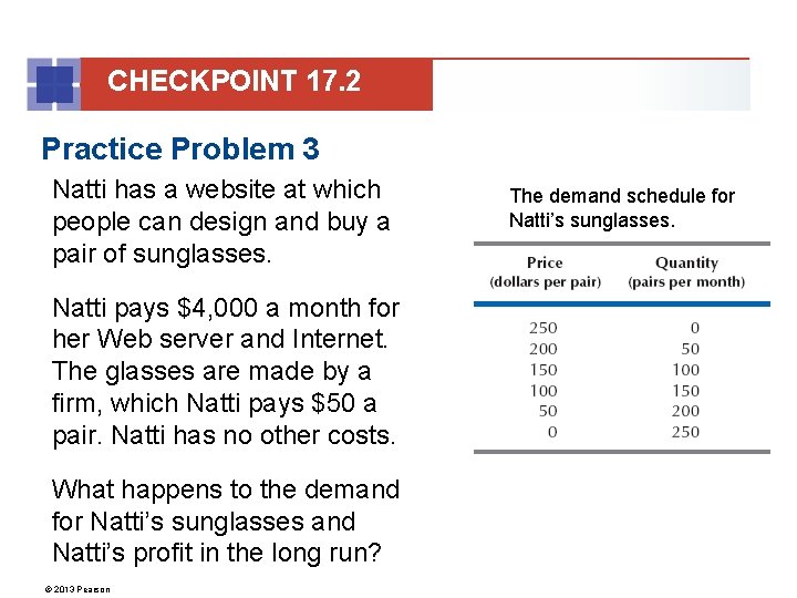 CHECKPOINT 17. 2 Practice Problem 3 Natti has a website at which people can