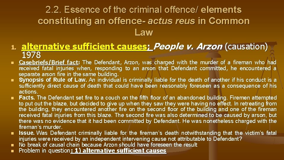 1. n n n 2. 2. Essence of the criminal offence/ elements constituting an