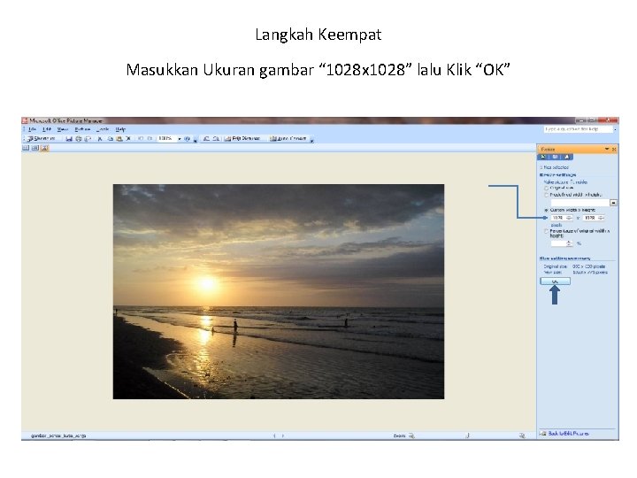 Langkah Keempat Masukkan Ukuran gambar “ 1028 x 1028” lalu Klik “OK” 