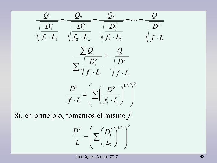 Si, en principio, tomamos el mismo f: José Agüera Soriano 2012 42 
