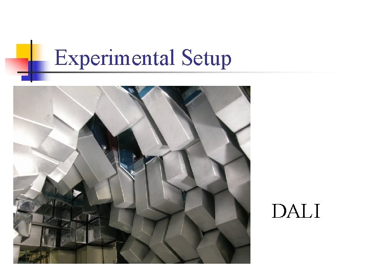 Experimental Setup DALI 