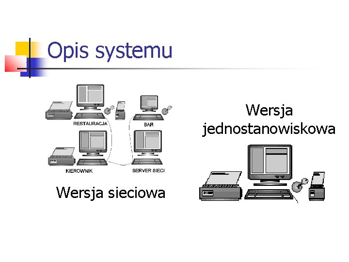 Opis systemu Wersja jednostanowiskowa Wersja sieciowa 