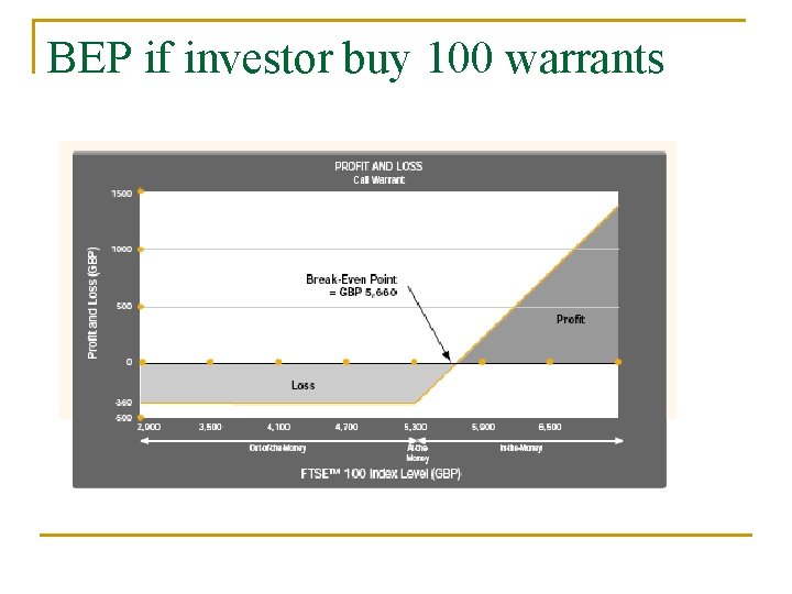 BEP if investor buy 100 warrants 