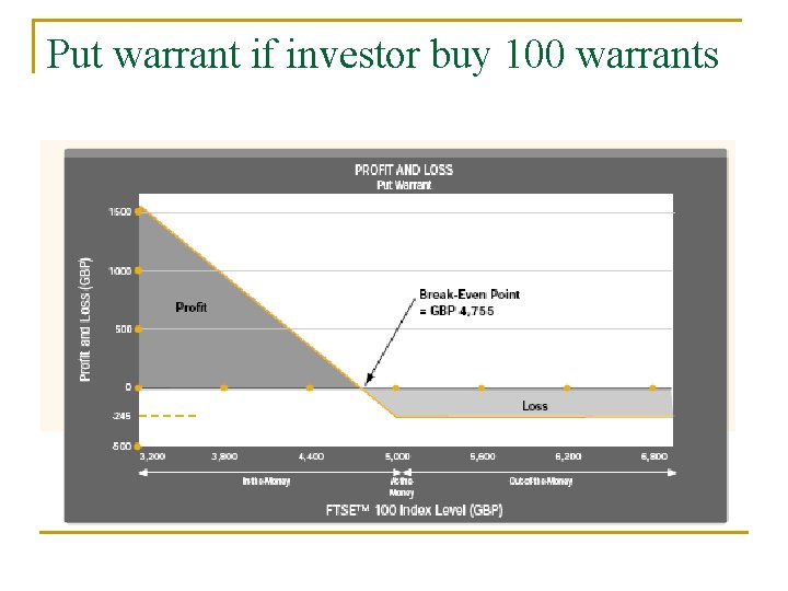 Put warrant if investor buy 100 warrants 