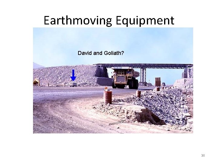 Earthmoving Equipment David and Goliath? Large Excavator (see minivan on left for scale) 38