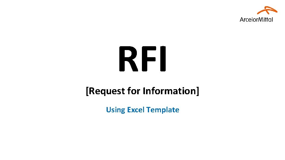 RFI [Request for Information] Using Excel Template 