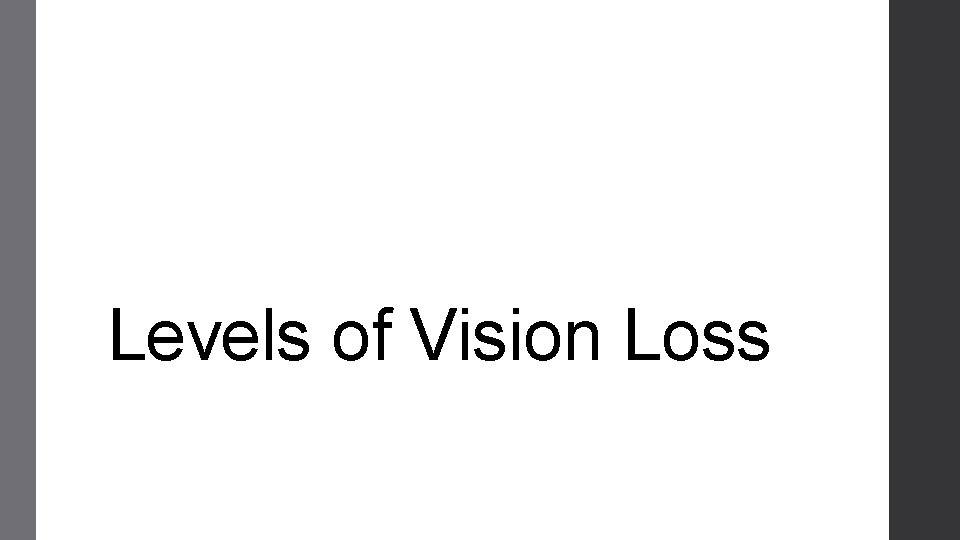Levels of Vision Loss 