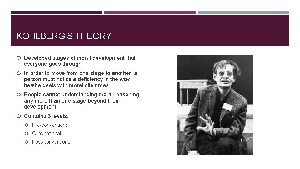 KOHLBERGS THEORY OF MORAL DEVELOPMENT MRS PELLETIER ENGLISH
