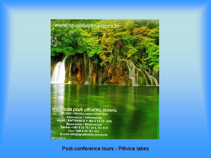 Post-conference tours - Plitvice lakes 