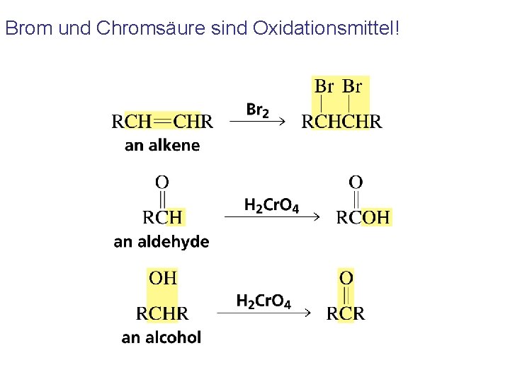 Brom und Chromsäure sind Oxidationsmittel! 