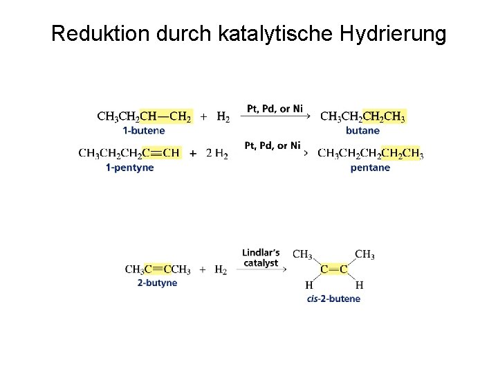 Reduktion durch katalytische Hydrierung 