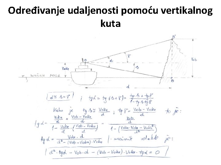 Određivanje udaljenosti pomoću vertikalnog kuta Određivanje udaljenosti pomoću vertikalnog kuta