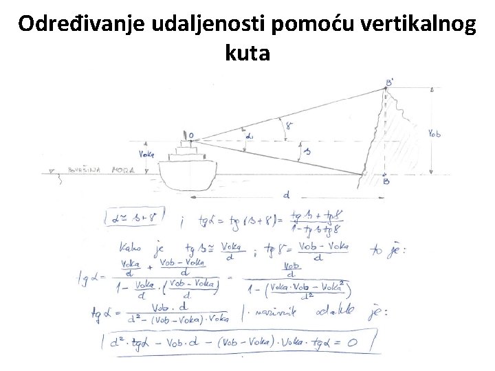 Određivanje udaljenosti pomoću vertikalnog kuta 