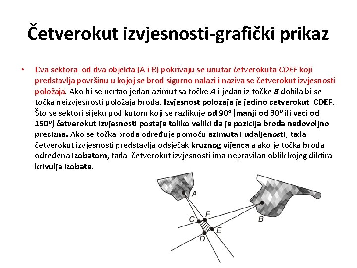 Četverokut izvjesnosti-grafički prikaz • Dva sektora od dva objekta (A i B) pokrivaju se Četverokut izvjesnosti-grafički prikaz • Dva sektora od dva objekta (A i B) pokrivaju se