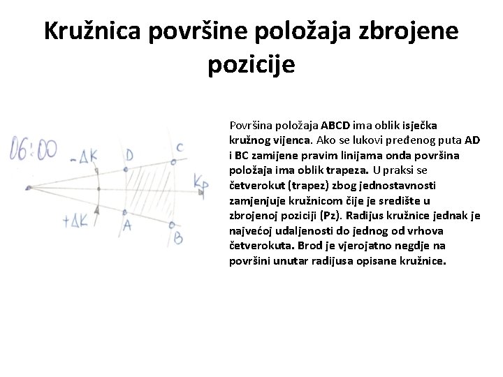 Kružnica površine položaja zbrojene pozicije Površina položaja ABCD ima oblik isječka kružnog vijenca. Ako Kružnica površine položaja zbrojene pozicije Površina položaja ABCD ima oblik isječka kružnog vijenca. Ako