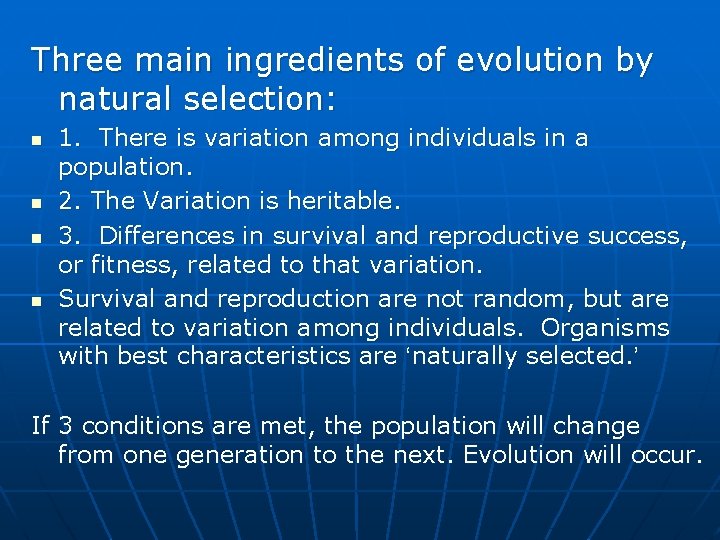 BIOL 4120 Principles of Ecology Lecture 6 Evolution