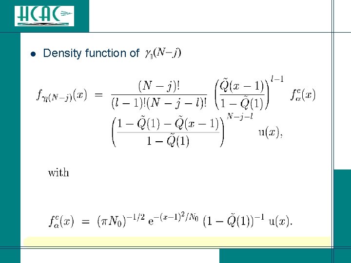 l Density function of l Density function of