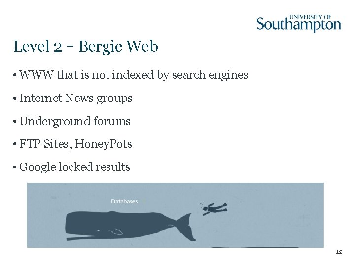Level 2 – Bergie Web • WWW that is not indexed by search engines