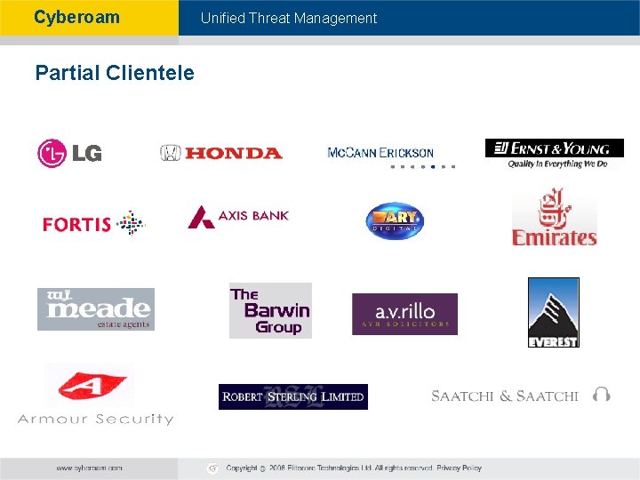 Cyberoam Partial Clientele Cyberoam - Unified Threat Management 