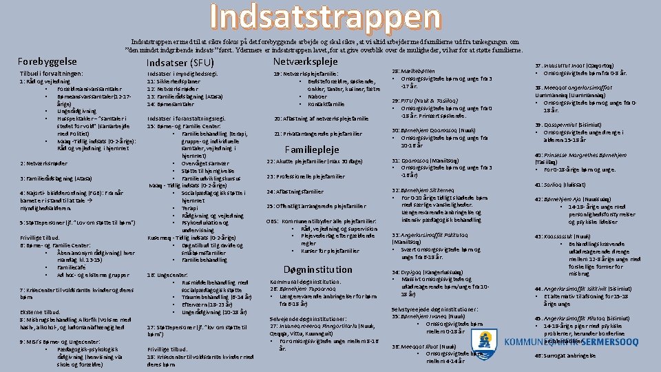 Indsatstrappen er med til at sikre fokus på det forebyggende arbejde og skal sikre,